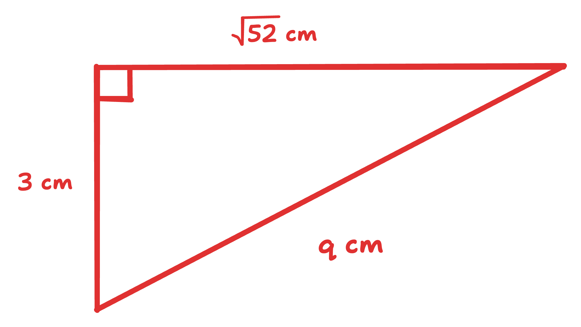 diagram of second triangle in cuboid for 3D pythagoras