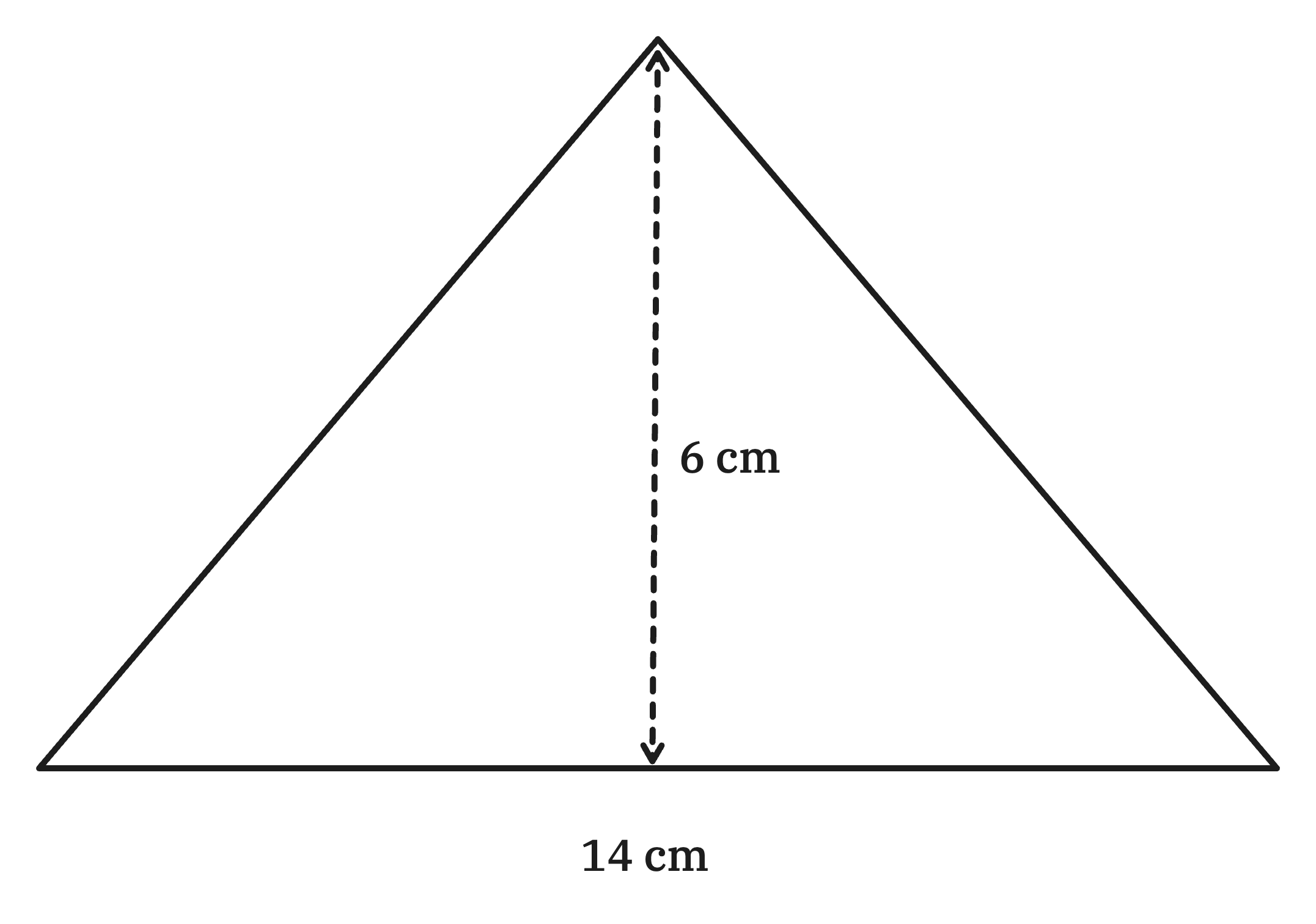 isosceles triangle example area question 