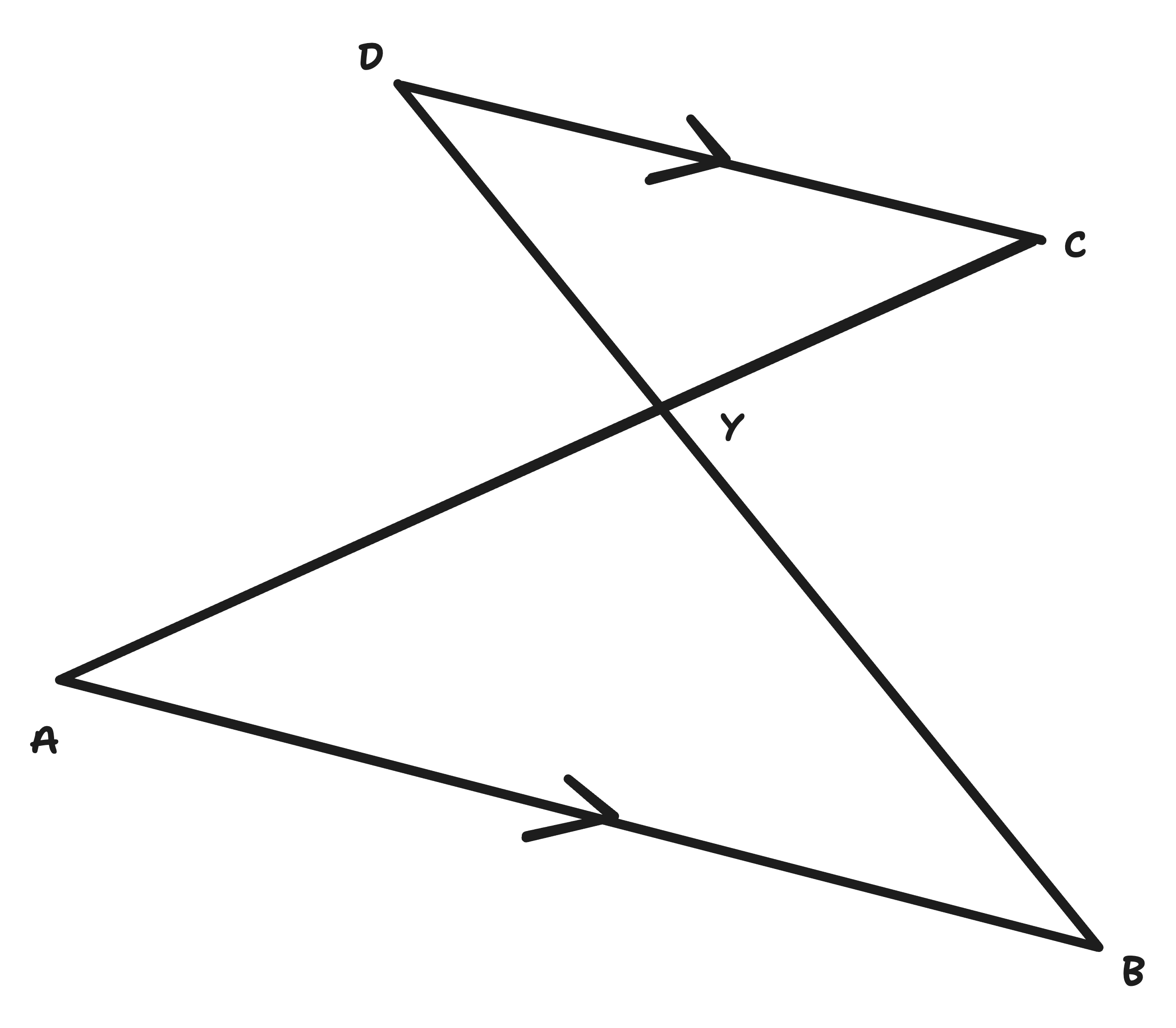 diagram of two similar triangles that touch