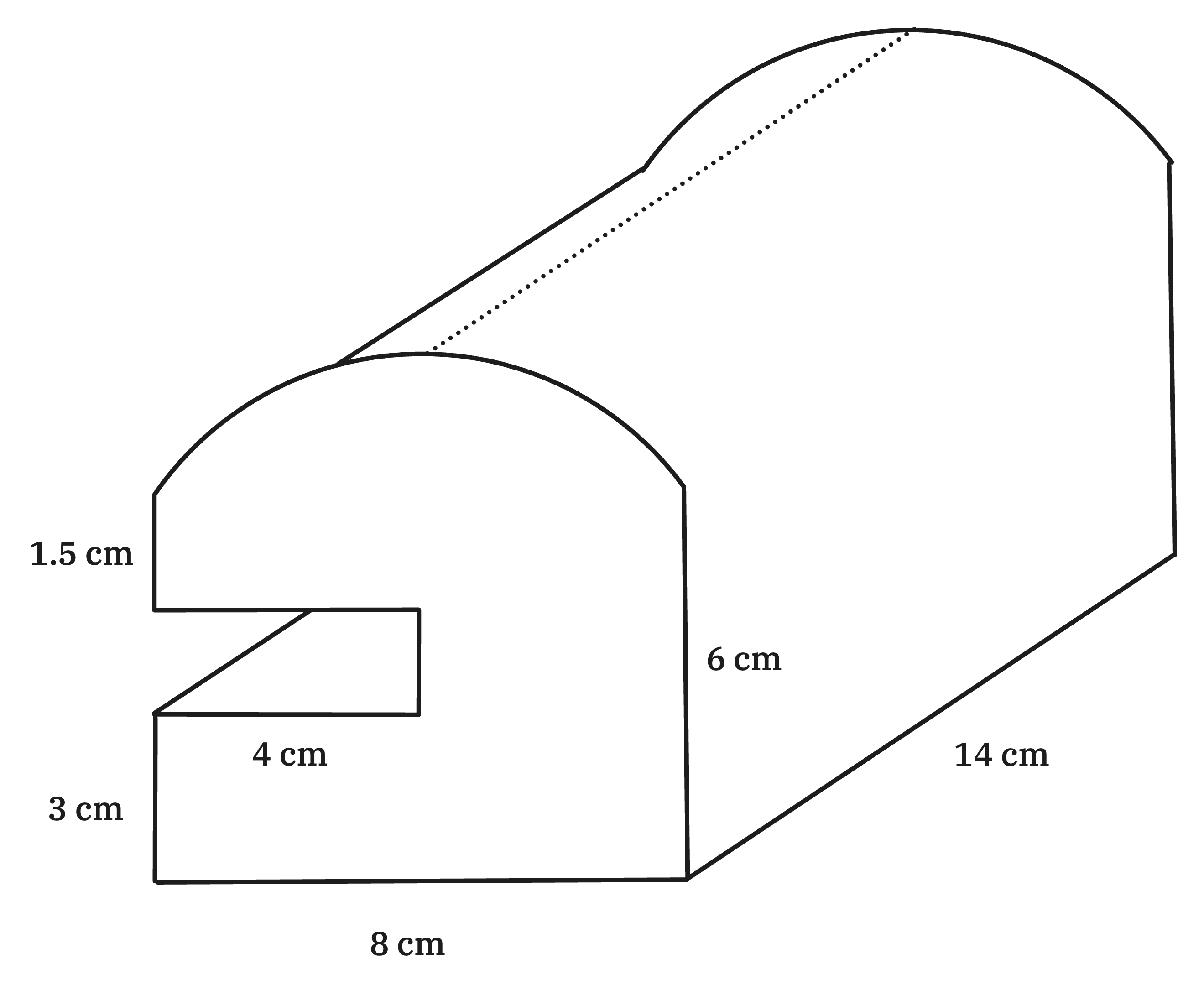 diagram of a complex prism shape