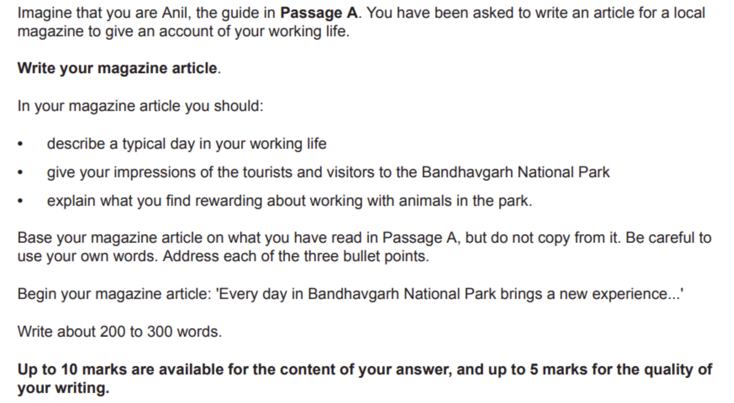 Question 3 Article example question